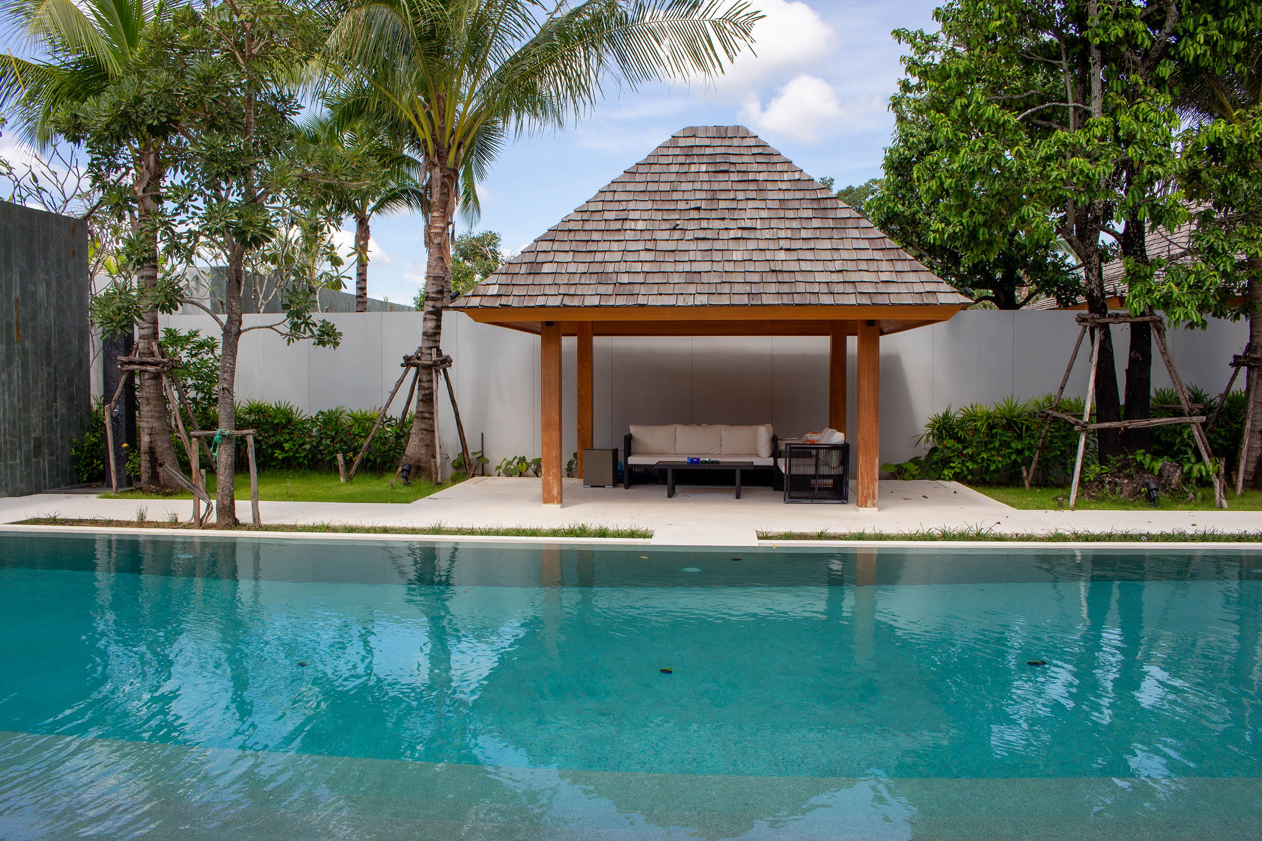 Luxury swimming pool with fiber optic lighting at Phuket resort
