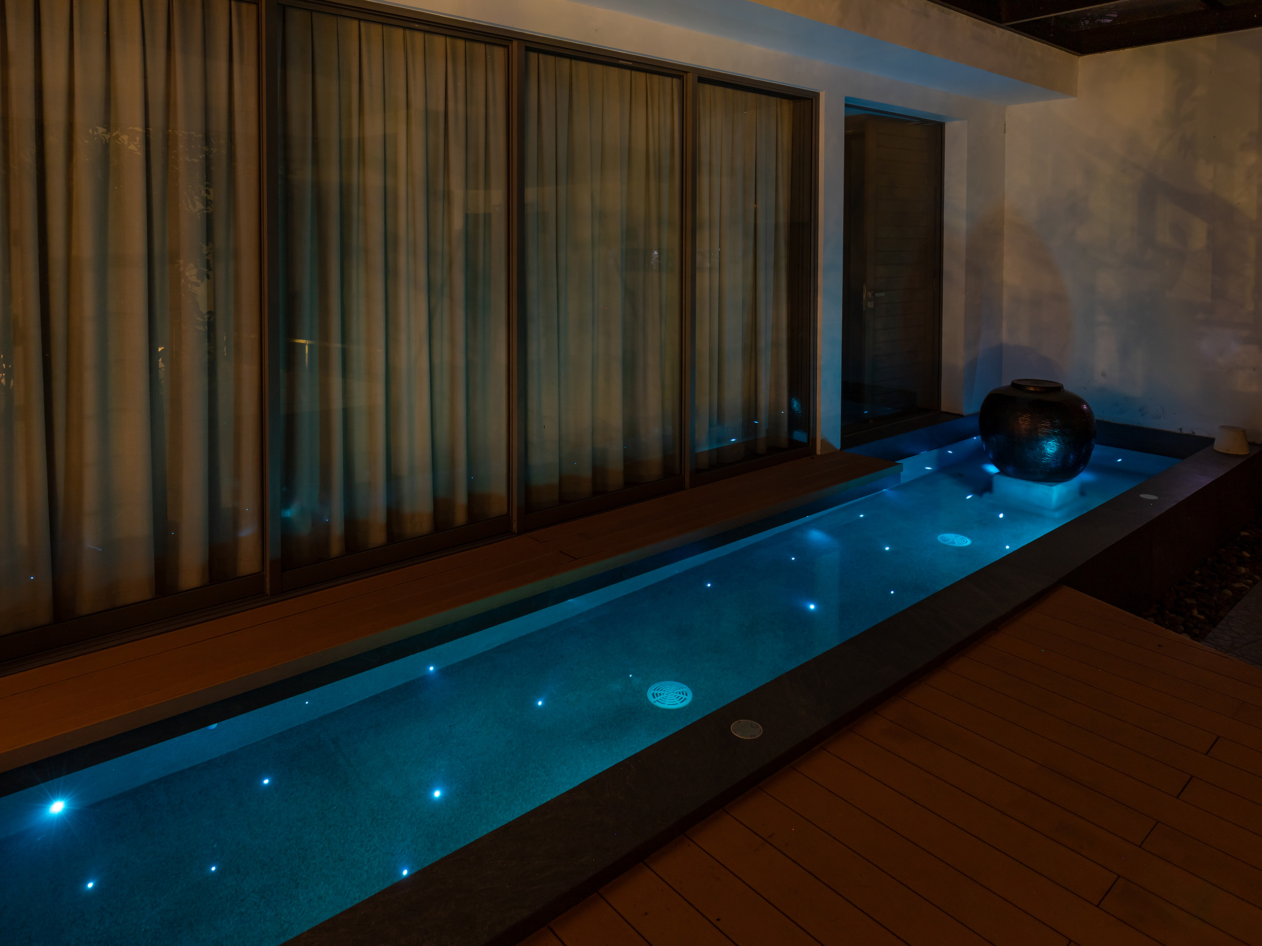 High-end villa swimming pool with advanced filtration system