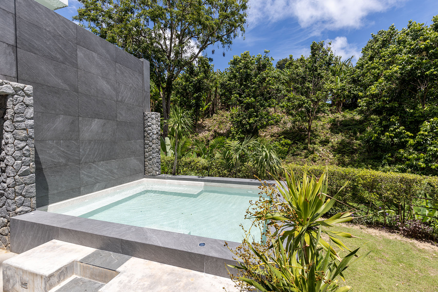 High-end villa swimming pool with advanced filtration system