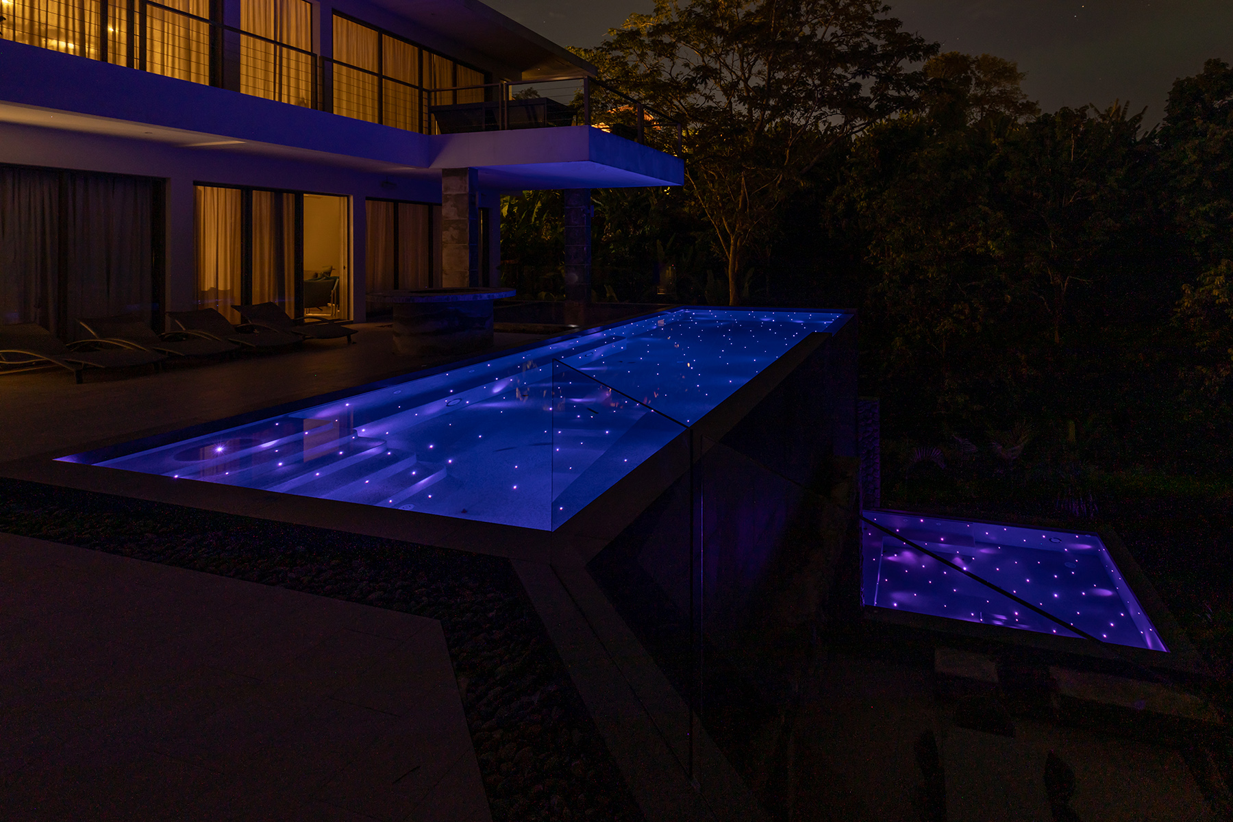 High-end villa swimming pool with advanced filtration system