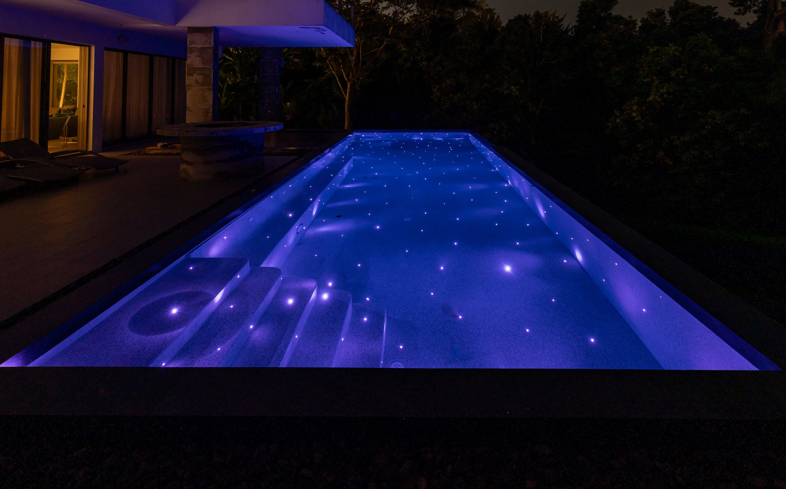 High-end villa swimming pool with advanced filtration system