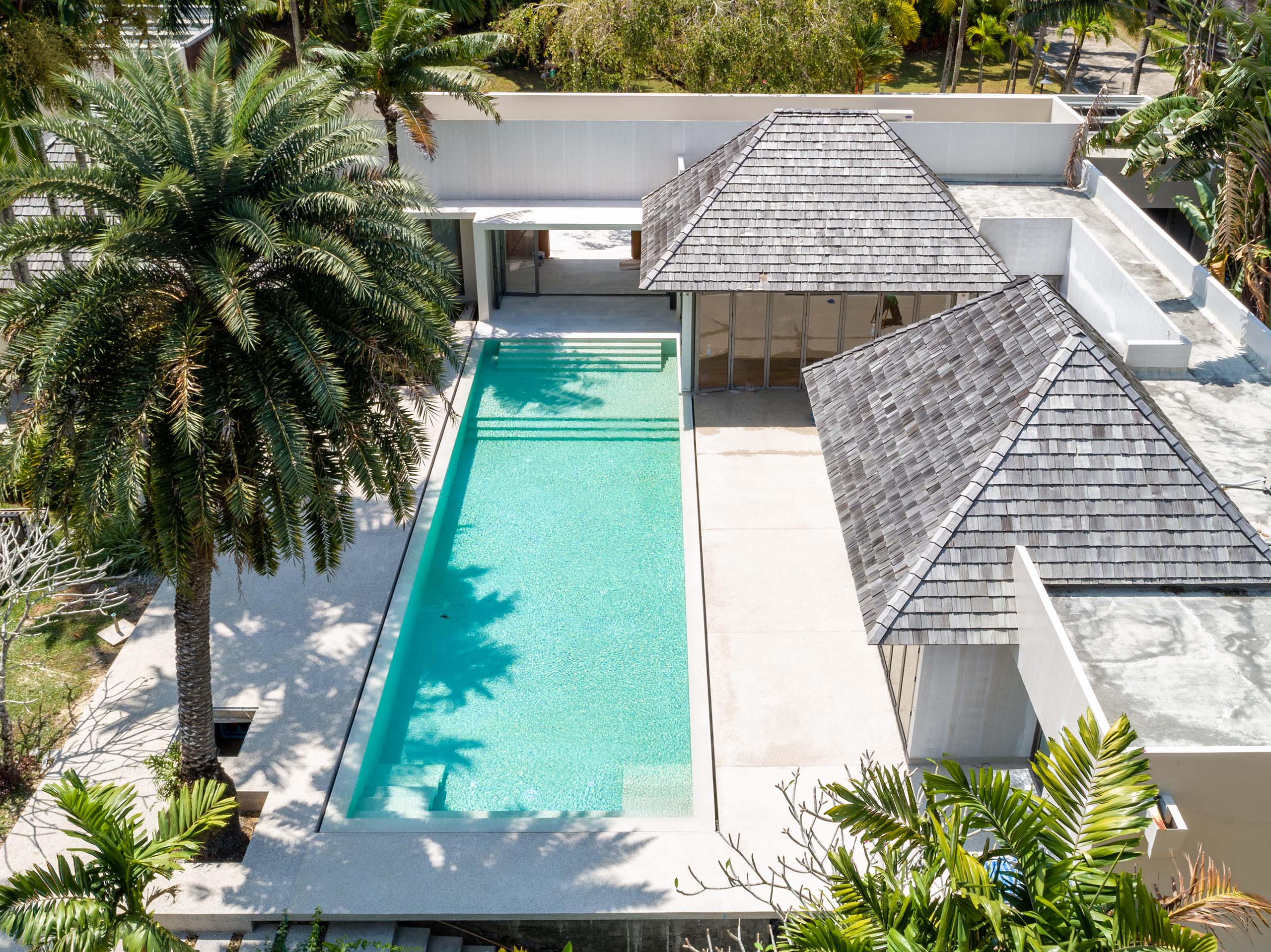 High-end villa swimming pool with advanced filtration system